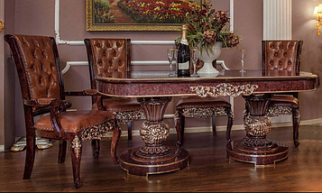 Стіл 190(240) см обідній овальний розкладний коричневий Версаль, фото 3
