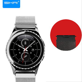 Металевий ремінець SIKAI Milanese Amazfit GTR 2 / Pace / Stratos / 22 мм міланська петля Срібний 2023P