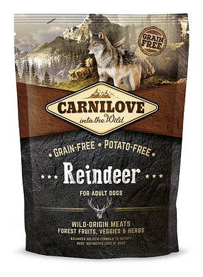 АКЦІЯ!!! Сухий корм Carnilove Dog Adult Reindeer (c м'ясом північного оленя) 12 кг + 1.5 кг в подарунок, фото 3