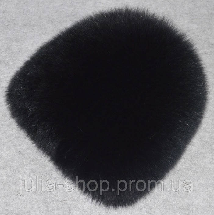 Женская шапка мех лисы цвет черный - фото 6 - id-p1039044033