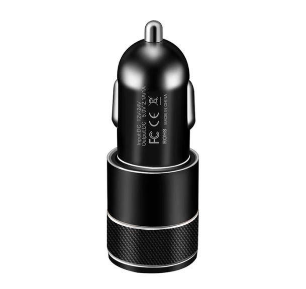 Автомобільний зарядний пристрій Suhach Mini USB на 2 порти. Car USB Charger 2.1A. Чорний, фото 1