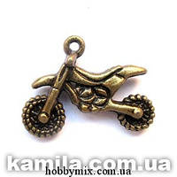 Метал. підвіска "мотоцикл" бронза (2,4х1,6 см) 6 шт. в уп.