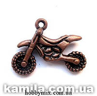Метал. підвіска "мотоцикл" мідь (2,4х1,6 см) 6 шт. в уп.