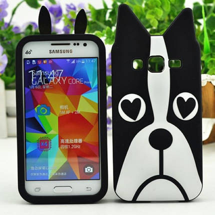 Гумовий 3D чохол для Samsung Galaxy Core Prime G360 Бульдог, фото 3