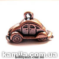 Метал. підвіска "машинка 3D" мідь (2,3х1 см) 5 шт. в уп.