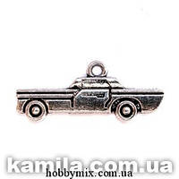 Метал. підвіска "машинка" срібло (2,9х1,1 см) 10 шт. в уп.