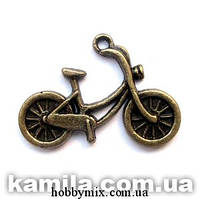 Метал. підвіска "велосипед" бронза (2,7х1,9 см) 6 шт. в уп.