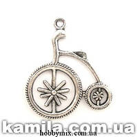 Метал. підвіска "велосипед" срібло (2,7х3 см) 3 шт. в уп.