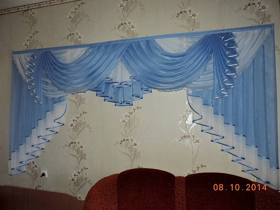 Ламбрекен шифоновий 2,50 м №157 Блакитний, фото 1