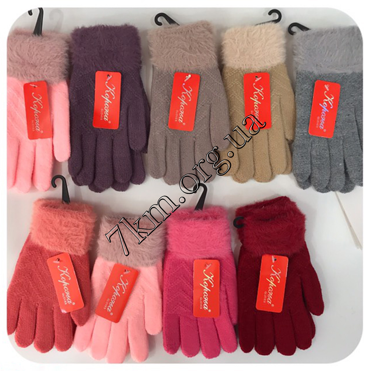 Рукавички дитячі з начосом для дівчаток Корона Оптом E0041 S, фото 1