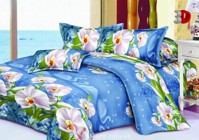 Двоспальна постільна білизна Restline 3D "Snowy Swan" 124, фото 1