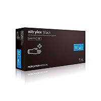 Перчатки нитриловые неопудренные NITRYLEX BLACK р.M, 100 шт