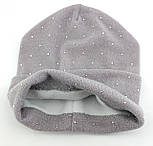 Оптом шапка дитяча 44, 46, 48 розмір шапки теплі головні убори дитячі гурт сірий (ОРШ49), фото 2