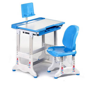 Дитяча пластикова парта (синій, рожевий)