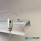 Широкий світлодіодний профіль під дві світлодіодні стрічки вбудовуваний 70(55)х32 мм + розсіювач в комплекті, фото 2