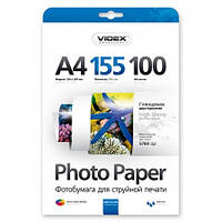 Фотобумага двухсторонняя глянцевая плотность 155 г А4 VIDEX упаковка 100 листов