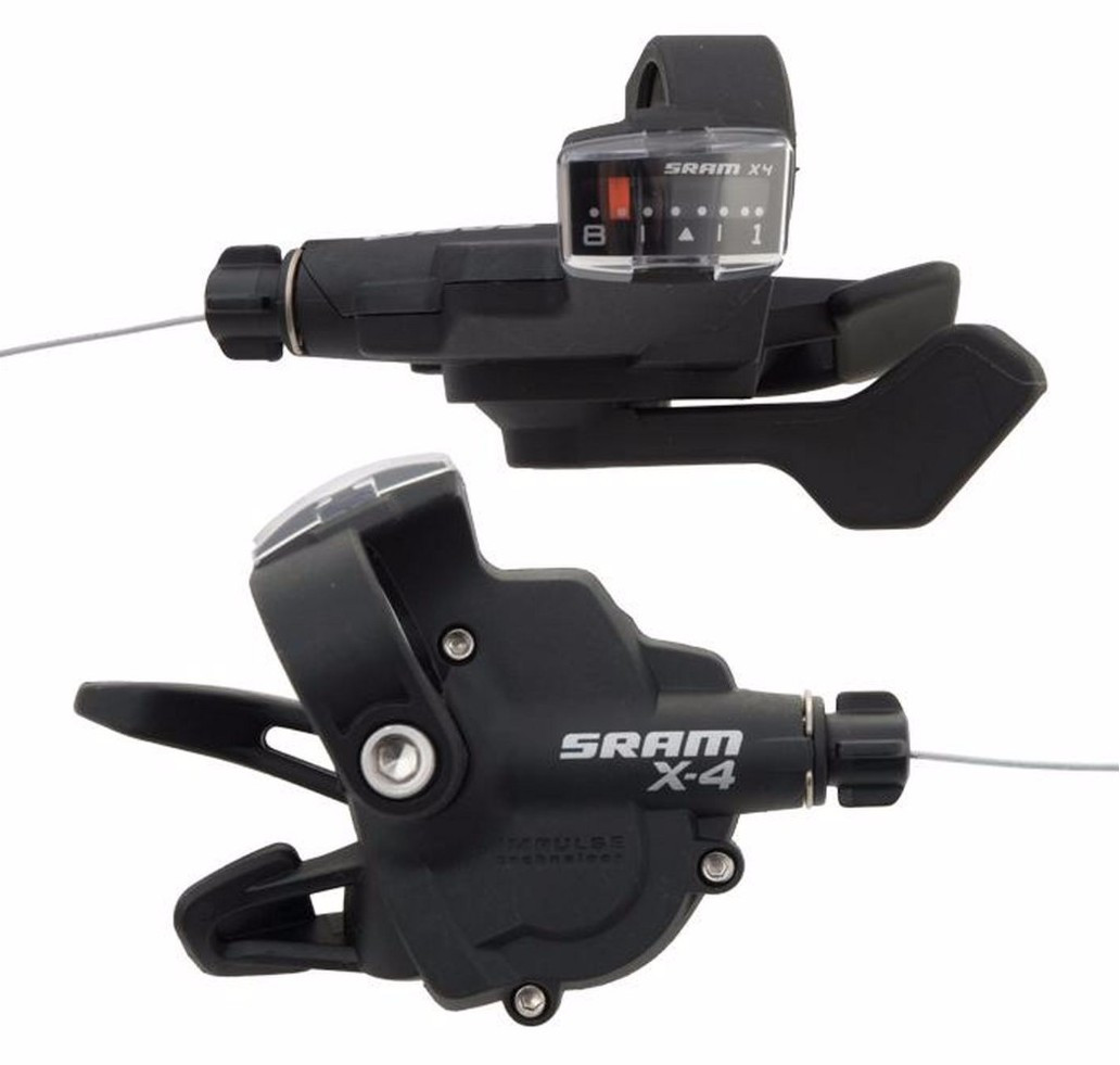 Манетки велосипедні Sram X-4 TRIGGER 8x3 швидкостей чорні