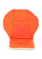 Утепленный матрасик - вкладыш на овчине в коляску DavLu с бортиками 72x50 см оранжевый (V-304)