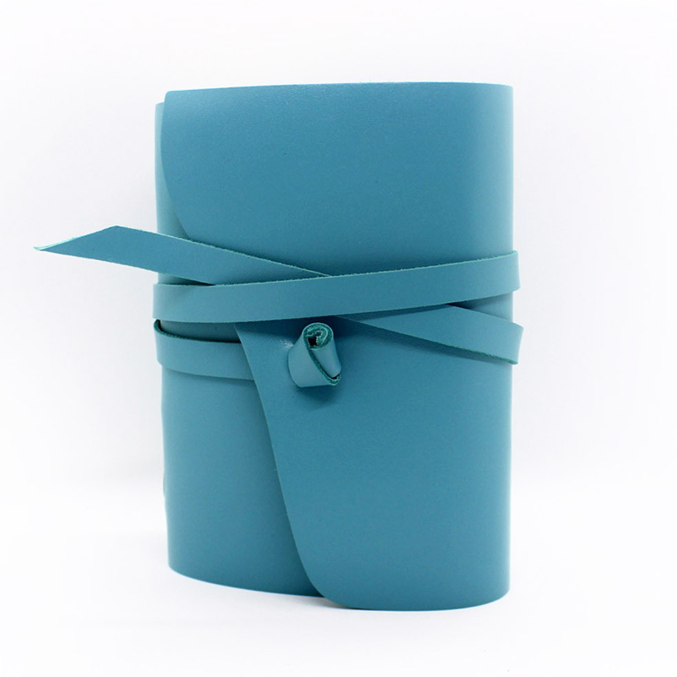 Шкіряний блокнот COMFY STRAP В6 жіночий бірюза ручна робота, фото 1