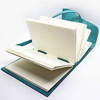 Шкіряний блокнот COMFY STRAP В6 жіночий бірюза ручна робота, фото 6