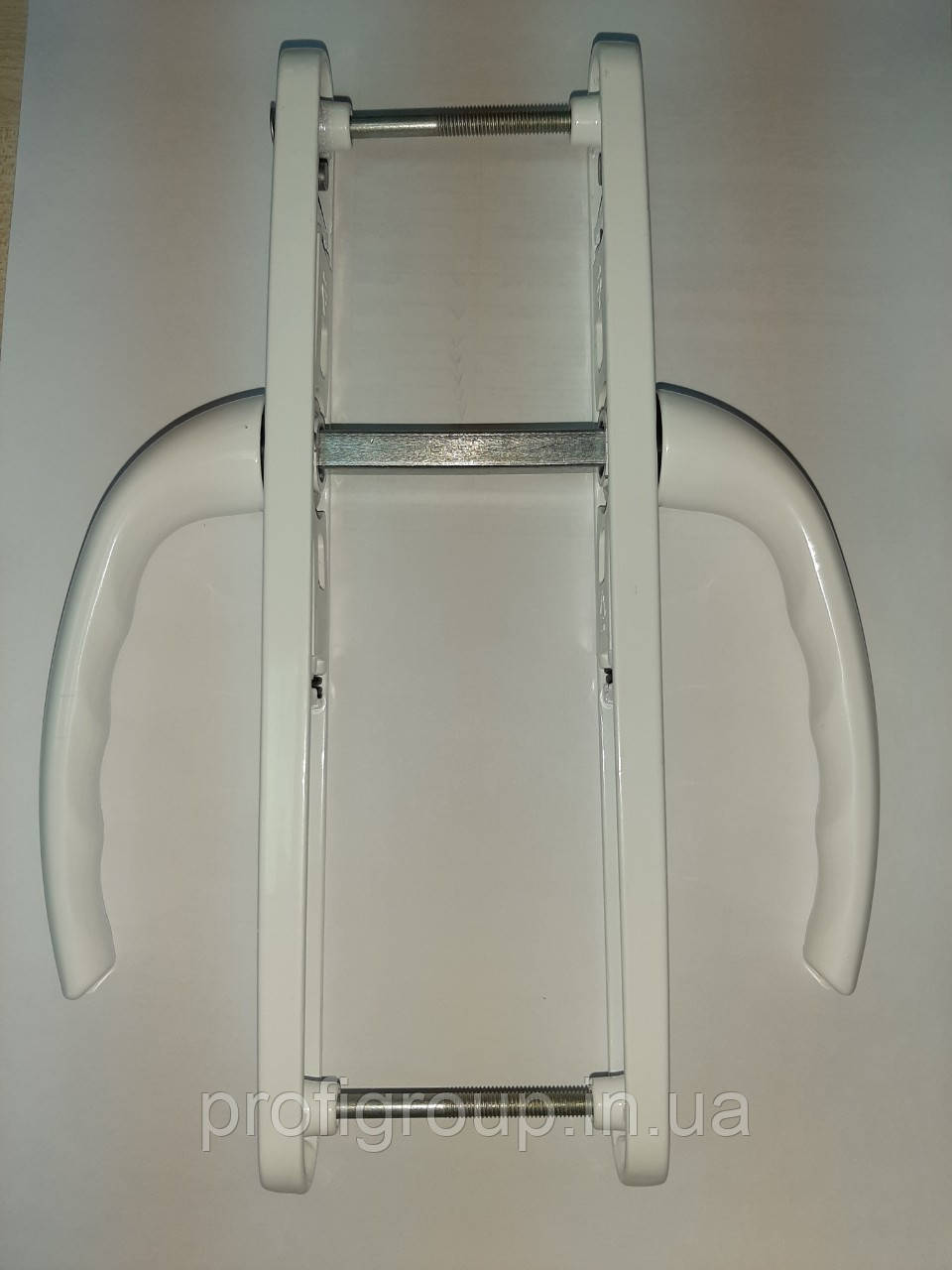 Натискний гарнітур "OPERA" 25-85/200 мм з пружиною білий для ПВХ дверей (дверна ручка)