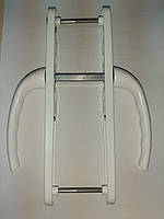 Натискний гарнітур "SAFIR" 25-85/200 мм з пружиною білий для ПВХ дверей (дверна ручка)