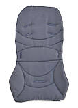 Утеплений матрацик — вкладка на овчині в автокрісло, коляску DavLu без бортиків темно-сірий, фото 3