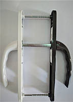Натискний гарнітур для металопластикових дверей "OPERA" 25-85/200 мм з пружиною біло-коричневий