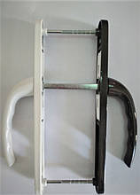 Дверна ручка з пружиною біло-коричнева для ПВХ дверей "OPERA" 25-92/200 мм