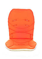 Утеплений матрацик вкладка на овчині в автокрісло, коляску DavLu без бортиків 71x35 см жовтогарячий (V-404)