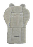 Утеплений матрацик — вкладка на овчині в коляску DavLu з вухами темно-сірий, фото 2