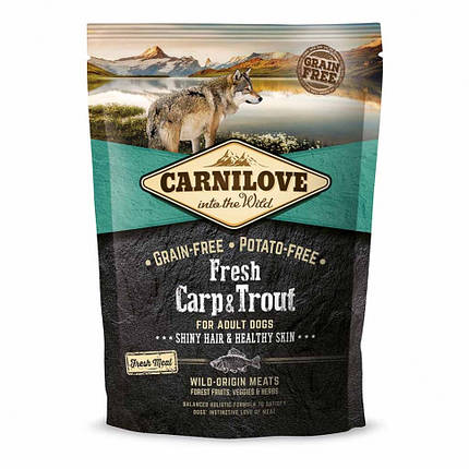 Сухий корм Carnilove Dog Adult Fresh Carp & Trout (для дорослих собак, короп+форель), фото 1