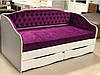 Дитяче ліжко односпальне для дівчинки підлітка Л-9 з м`якою спинкою та висувними ящиками дитячі ліжка 1900х900 мм, фото 8