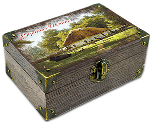 Еко-шкатулка Україна Хата з сільським подвір`ям 10х15 см укш02к10х15