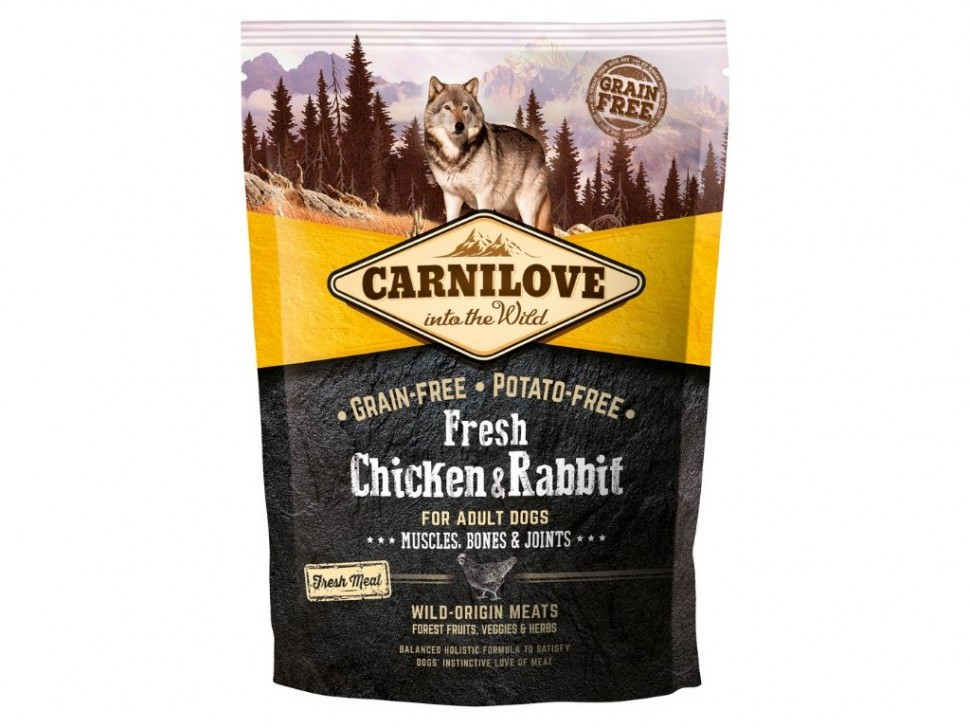 Сухий корм Carnilove Dog Adult Fresh Chicken & Rabbit (для дорослих собак, курка+кролик) 1,5 кг