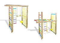 Спортивный комплекс с переставным рукоходом из сосны