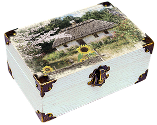 Еко-шкатулка Хата з соняшником 10х15 см укш05б10х15