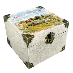 Еко-шкатулка  Хутір з яблуневим цвітом 10х10 см укш03б10х10