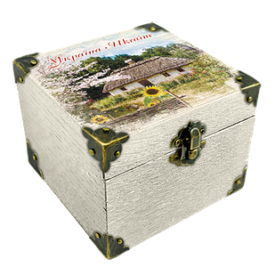 Еко-шкатулка Хата з соняшником 10х10 см укш05б10х10