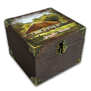 Еко-шкатулка Хата з сільським подвір`ям 10х10 см укш02к10х10