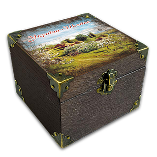 Еко-шкатулка Хутір з яблуневим цвітом 10х10 см укш03к10х10