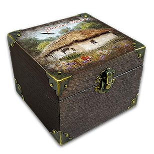 Еко-шкатулка Хата з вишневим цвітом 10х10 см укш04к10х10