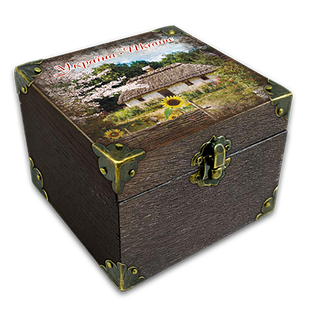 Еко-шкатулка Хата з соняшником 10х10 см укш05к10х10
