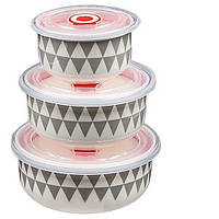 Набір салатників, з кришками Stenson MC2700, 3 шт