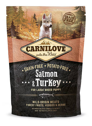 Сухий корм Carnilove Puppy Large Breed Salmon & Turkey (для цуценят великих порід, лосось+індичка), фото 1