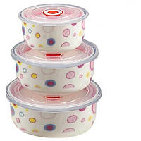 Набір салатників, з кришками Stenson MC2705, 3 шт