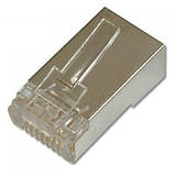 Роз'єм RG-45 (8p8c) Конектор мережевий 88-8с RG-45 для кабелю FTP Наконечник ФТП Штекер 45 Упаковка 50 штук, фото 2