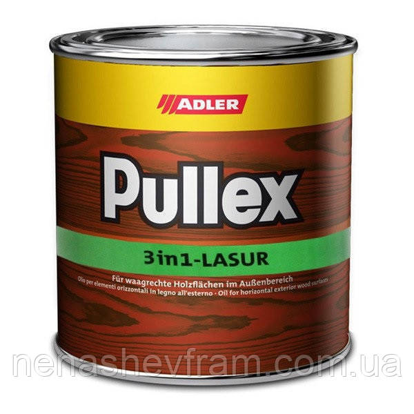Захисна лазур Adler Pullex 3 in 1 Lasur для захисту виробів із дерева на вулиці 2,5 л колір Nuss