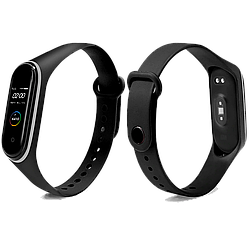 Ремінець для фітнес-трекера Mi Band 3 і Mi Band 4 DOUBLE Чорний з сірим