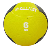 Медбол Zelart Medicine Ball 6 кг твердий гумовий (FI-5121-6)